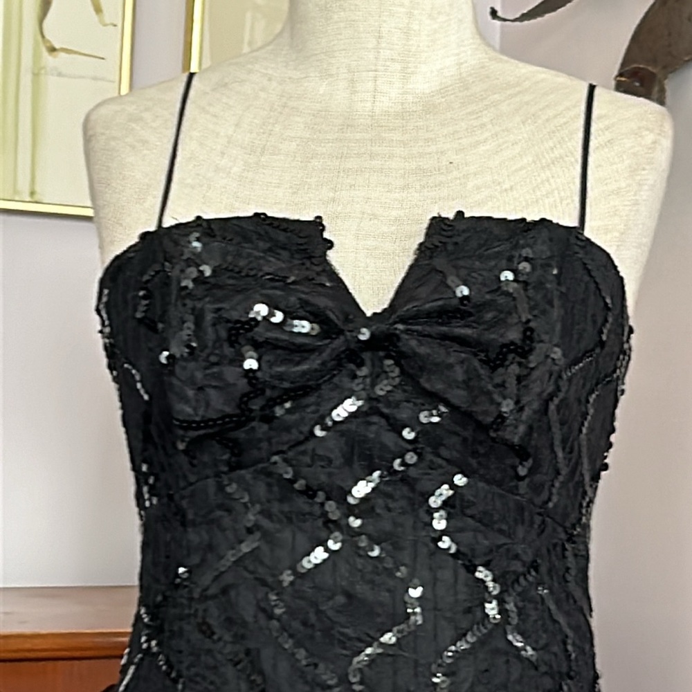 Vintage Black Lace and Red Party Dress 6 - Picture 7 of 13